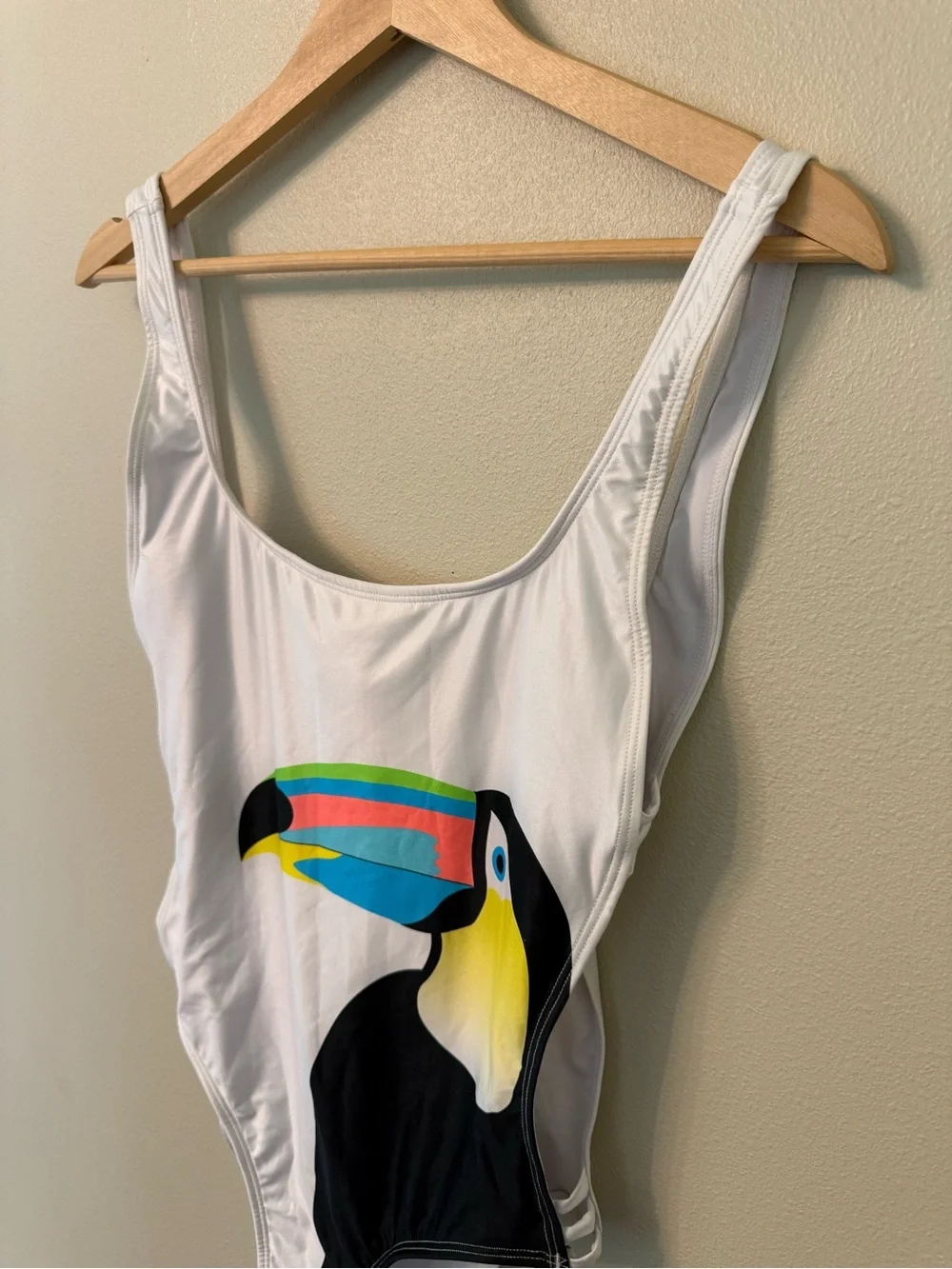 Kenny Flowers Rio Toucan One Piece Swimsuit Size L Tropical Resort Swim - Picture 6 of 11